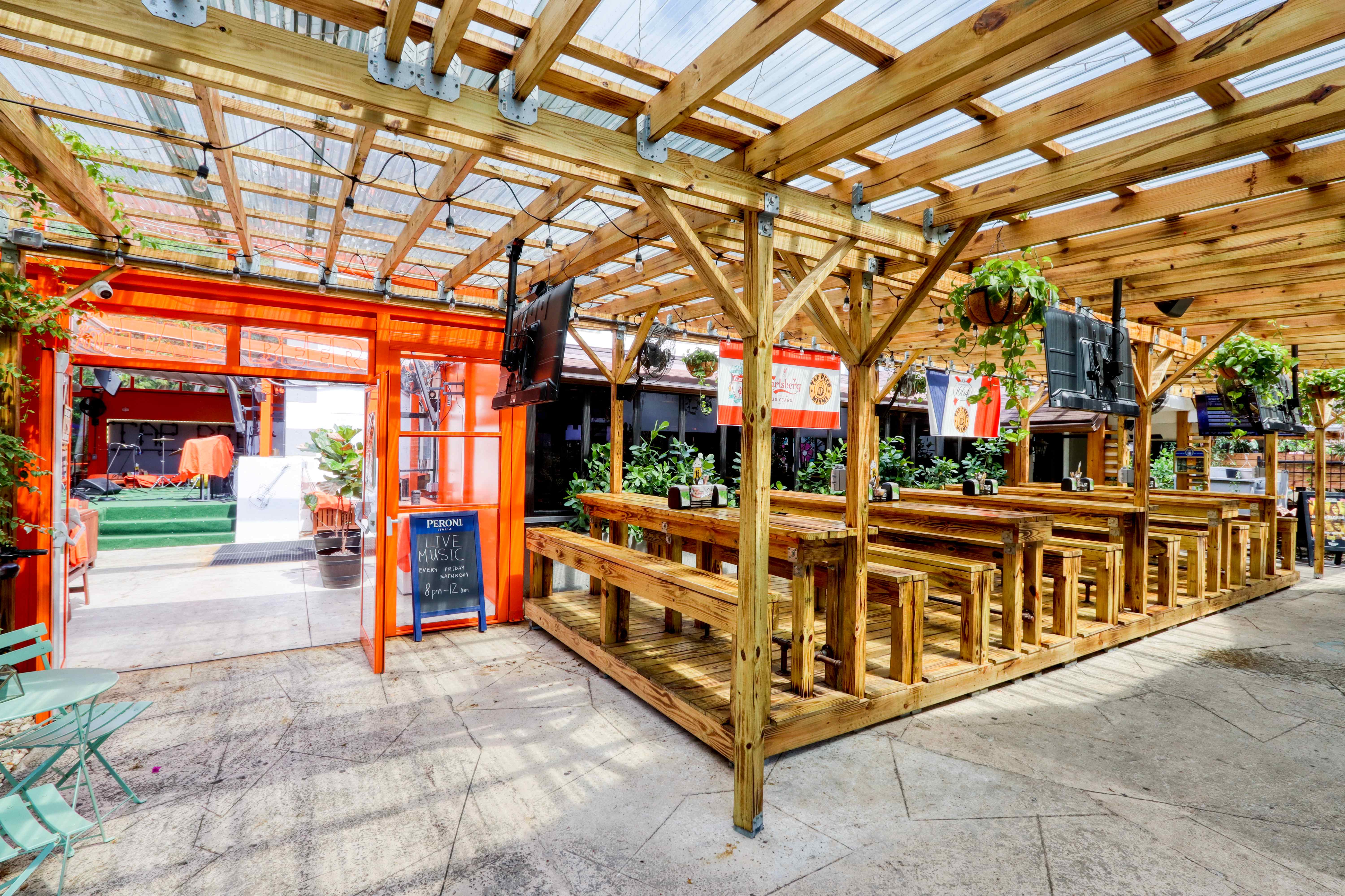 Tap Beer Miami Covered Dining Area